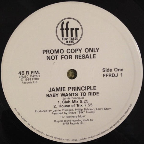 Jamie Principle - Baby Wants To Ride Vinyl - Vinyl Record