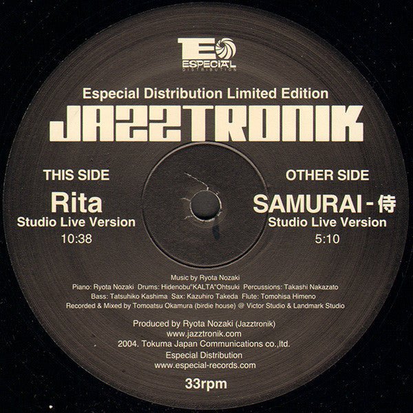 Jazztronik - Rita (Studio Live Version) / Samurai (Studio Live Version) Vinyl