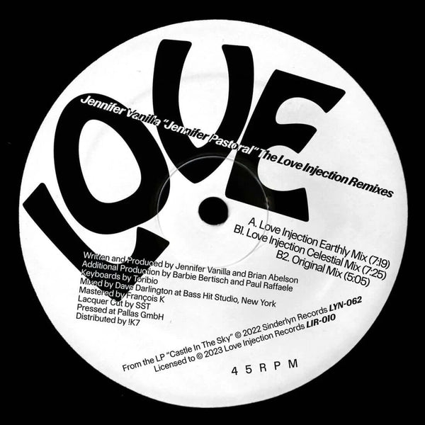 Jennifer Vanilla - Jennifer Pastoral (Love Injection Remixes) Vinyl