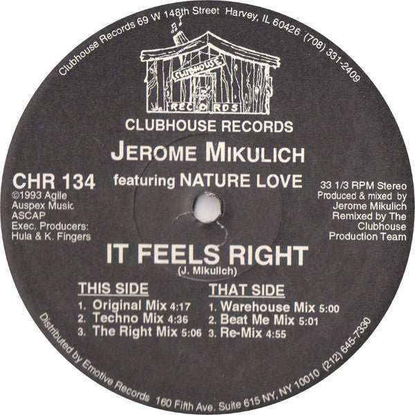 Jerome Mikulich Featuring Nature Love - It Feels Right Vinyl