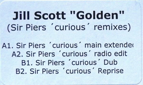 Jill Scott - Golden (Sir Piers 'Curious' Remixes) Vinyl