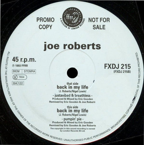 Joe Roberts - Back In My Life Vinyl - Vinyl Record
