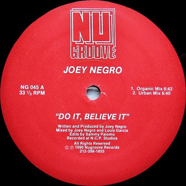 Joey Negro - Do It, Believe It Vinyl