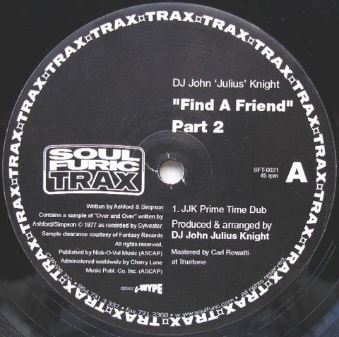 John "Julius" Knight - Find A Friend (Part 2) Vinyl - Vinyl Record