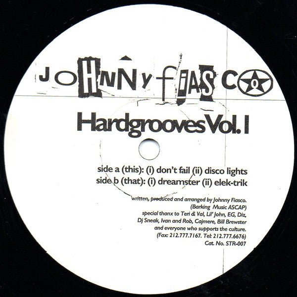 Johnny Fiasco - Hardgrooves Vol. I Vinyl