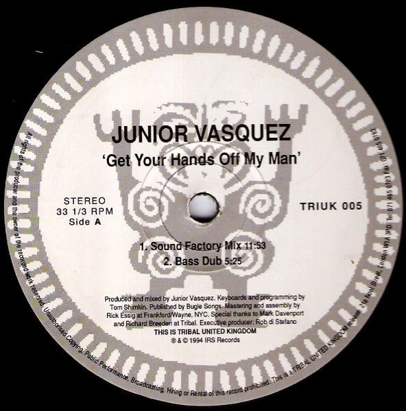 Junior Vasquez - Get Your Hands Off My Man Vinyl