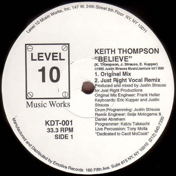 Keith Thompson - Believe Vinyl