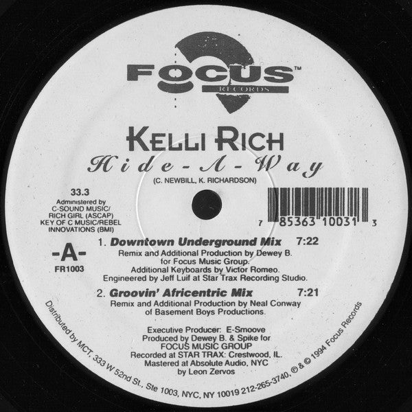 Kelli Rich - Hide - A - Way Vinyl