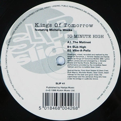 Kings Of Tomorrow Featuring Michelle Weeks - 10 Minute High Vinyl - Vinyl Record