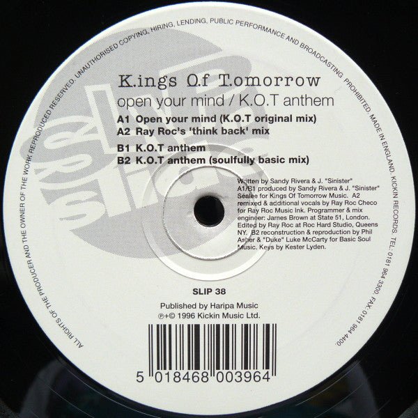 K.ings O.f T.omorrow - Open Your Mind / K.O.T. Anthem Vinyl