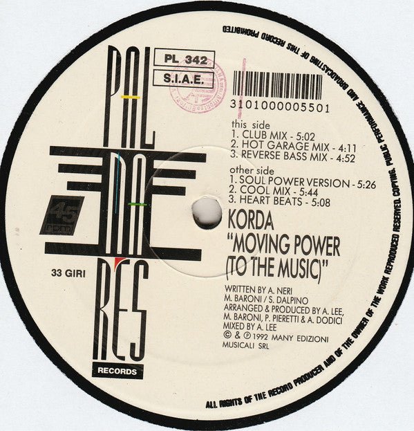 Korda - Moving Power (To The Music) Vinyl
