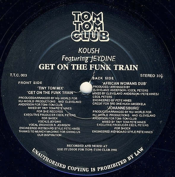 Koush Featuring Jeydine - Get On The Funk Train Vinyl