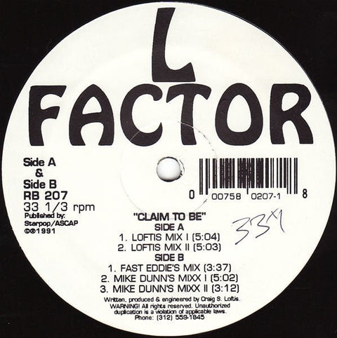 L Factor - Claim To Be Vinyl - Vinyl Record