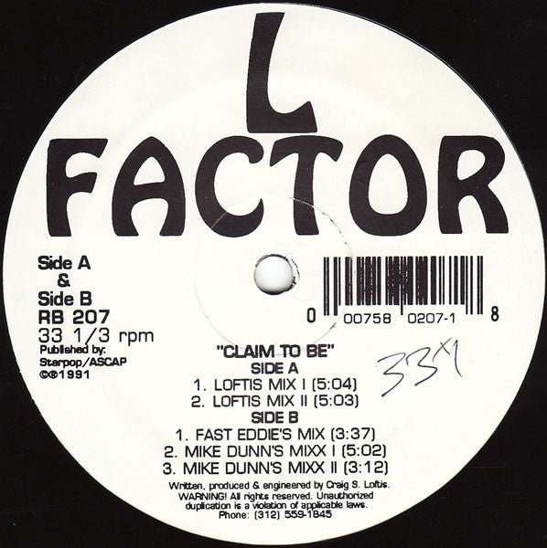 L Factor - Claim To Be Vinyl
