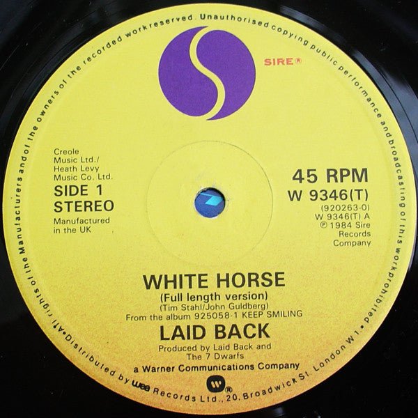 Laid Back - White Horse / So Wie So Vinyl