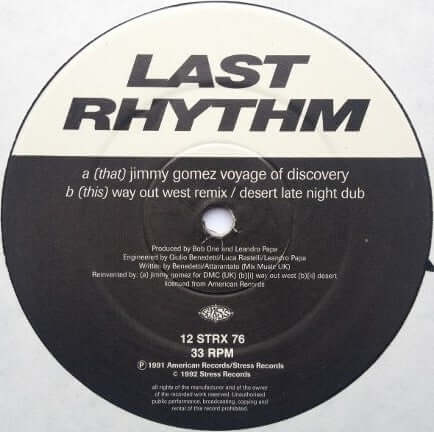 Last Rhythm - Last Rhythm (The 1996 Remixes) Vinyl
