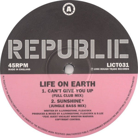 Life On Earth - Can't Give You Up Vinyl - Vinyl Record