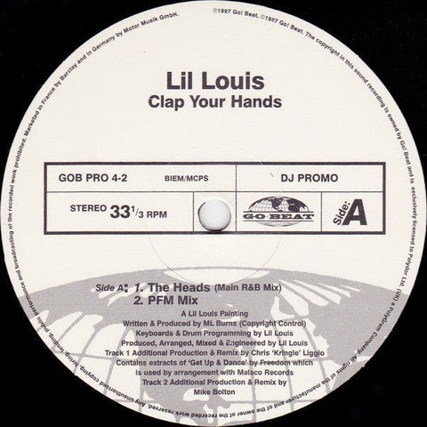 Lil Louis - Clap Your Hands Vinyl - Vinyl Record