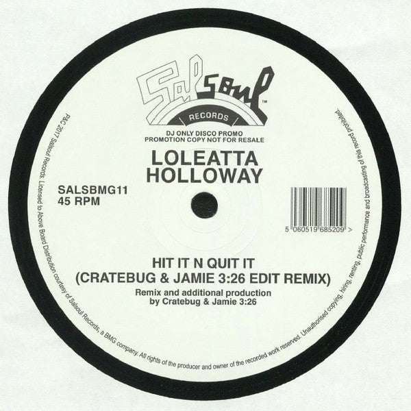 Loleatta Holloway - Hit It N Quit It (Cratebug & Jamie 3:26 Edit Remix) Vinyl