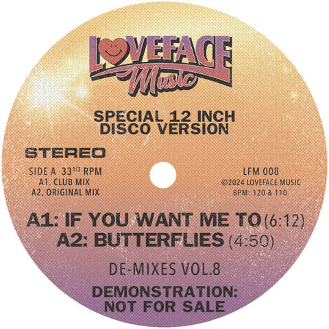 Loveface - De - mixes: Vol 8 Vinyl - Vinyl Record