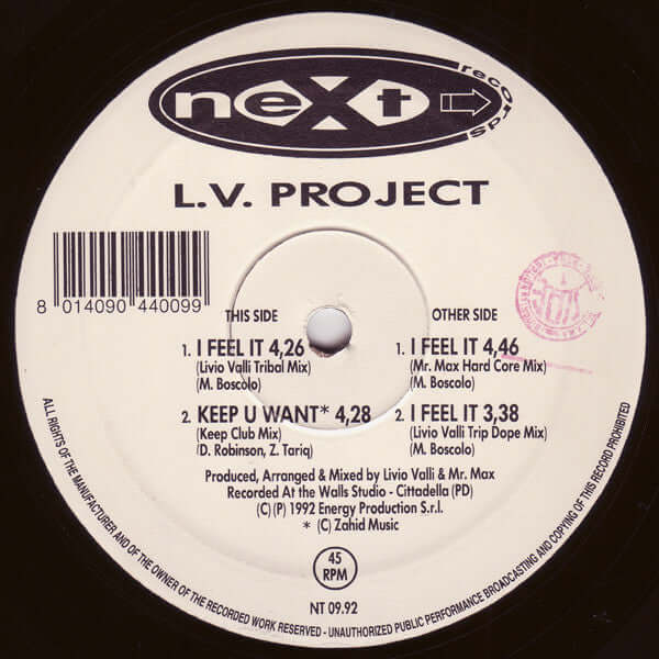 L.V. Project - I Feel It Vinyl
