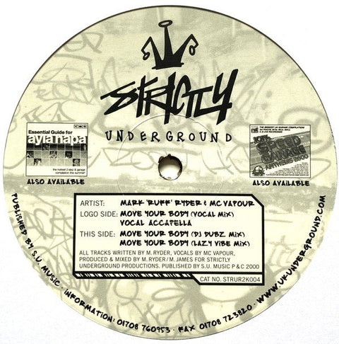 Mark 'Ruff' Ryder & MC Vapour - Move Your Body Vinyl - Vinyl Record