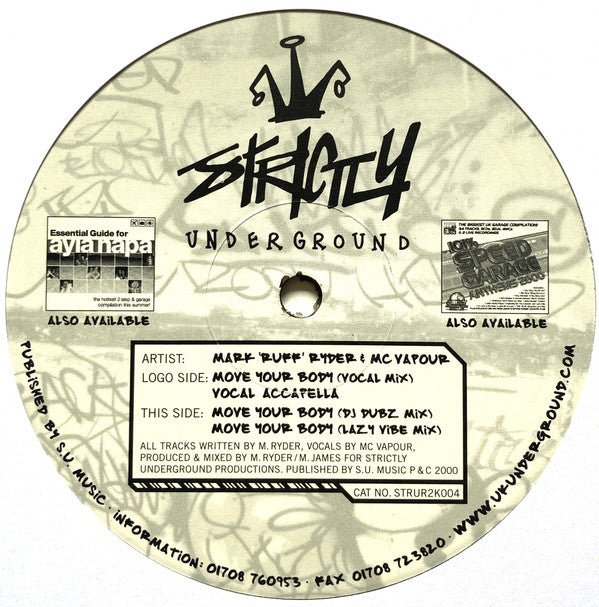 Mark 'Ruff' Ryder & MC Vapour - Move Your Body Vinyl