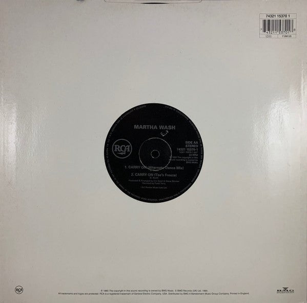 Martha Wash - Runaround + Carry On (The Todd Terry Club Remixes) Vinyl