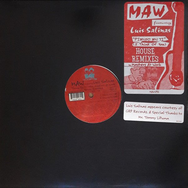 MAW Featuring Luis Salinas - Pienso En Ti (I Think Of You) (House Remixes) Vinyl
