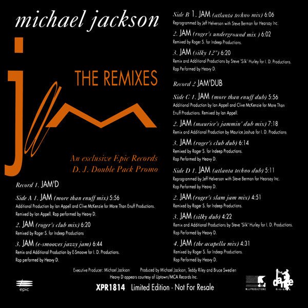 Michael Jackson - Jam (The Remixes) Vinyl