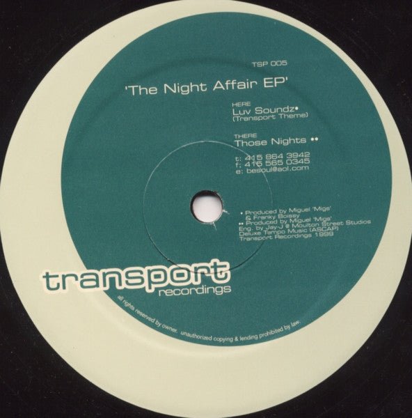 Miguel Migs - The Night Affair EP Vinyl