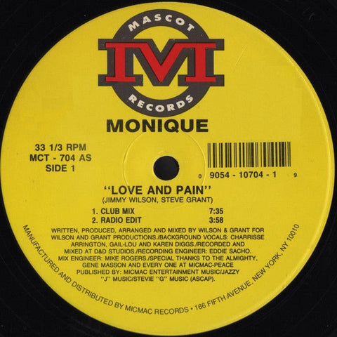 Monique - Love And Pain Vinyl - Vinyl Record