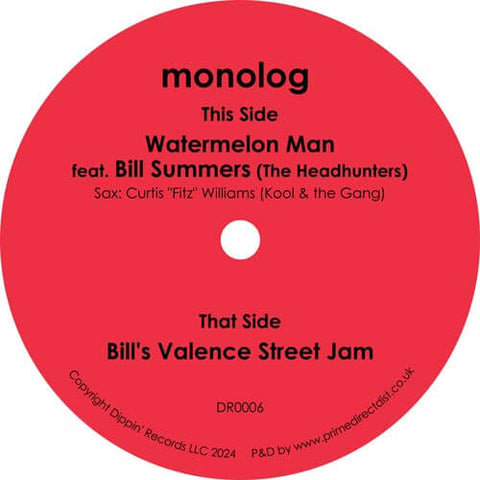 monolog Featuring Bill Summers - Watermelon Man Vinyl - Vinyl Record