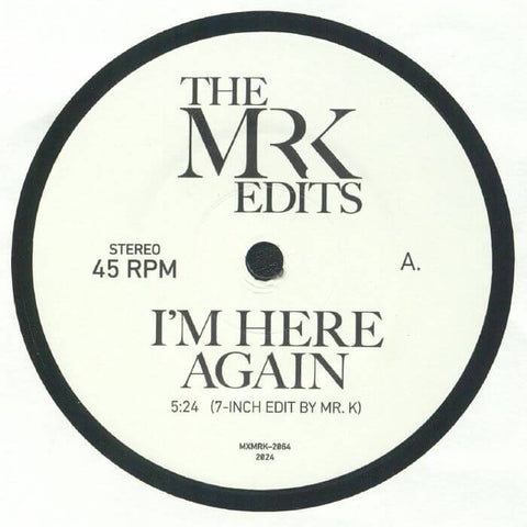 Mr K - I'm Here Again Vinyl - Vinyl Record