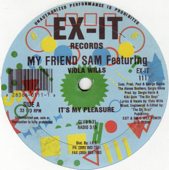 My Friend Sam Featuring Viola Wills - It's My Pleasure Vinyl