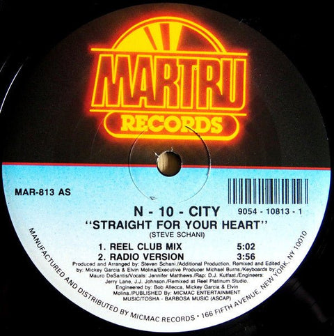 N - 10 - City - Straight For Your Heart Vinyl - Vinyl Record