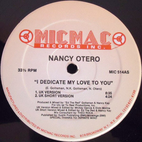 Nancy Otero - I Dedicate My Love To You Vinyl - Vinyl Record