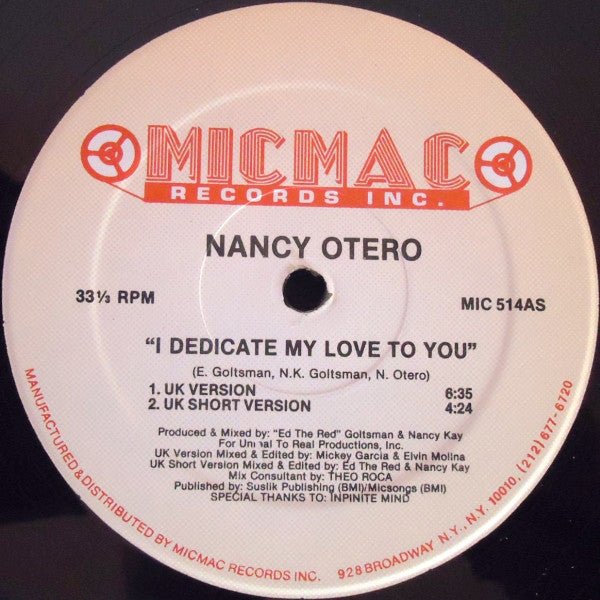 Nancy Otero - I Dedicate My Love To You Vinyl