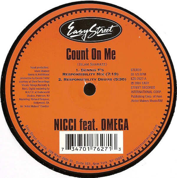 Nicci Feat. Omega Nunnally - Count On Me Vinyl