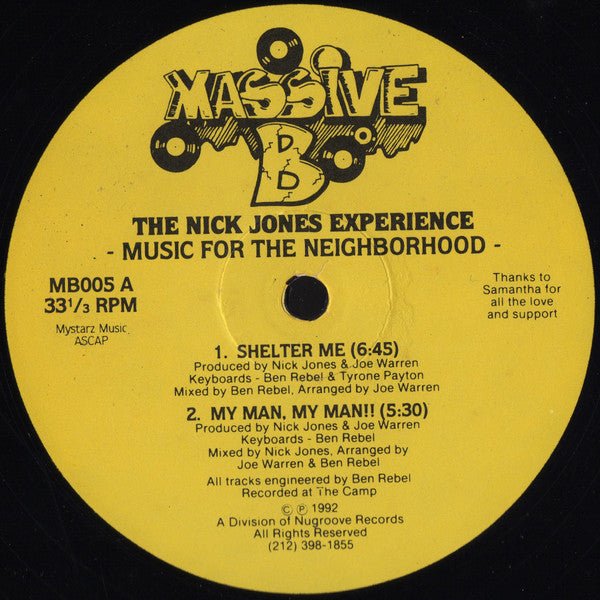 Nick Jones Experience - Music For The Neighborhood Vinyl