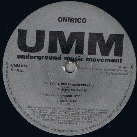 Onirico - Stolen Moments Vinyl - Vinyl Record