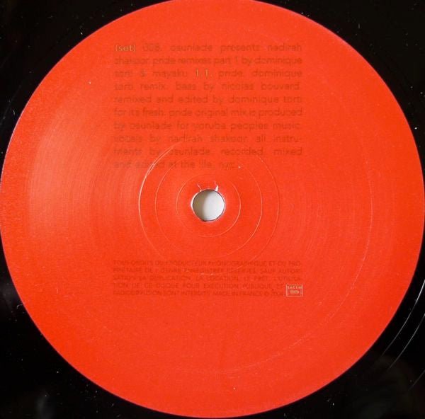 Osunlade Presents Nadirah Shakoor - Pride (Remixes Part 1) Vinyl
