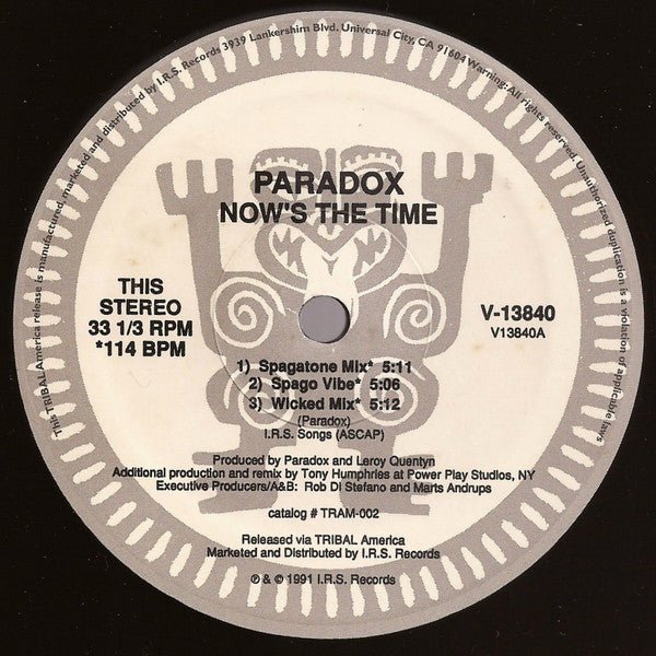Paradox - Now's The Time Vinyl