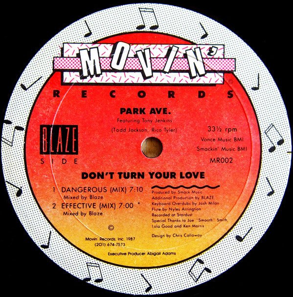 Park Ave. Featuring Tony Jenkins - Don't Turn Your Love Vinyl