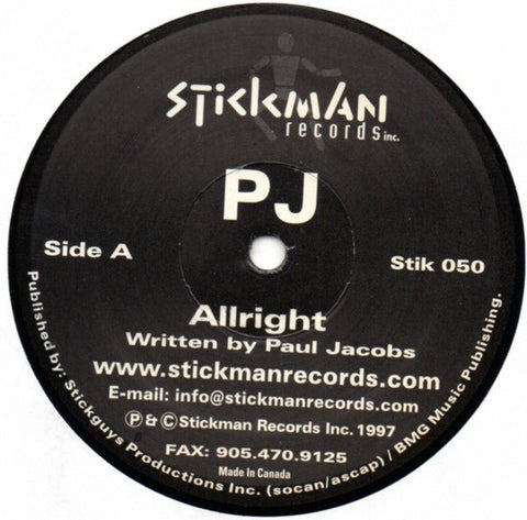 Paul Jacobs - Allright / Emergency Vinyl - Vinyl Record