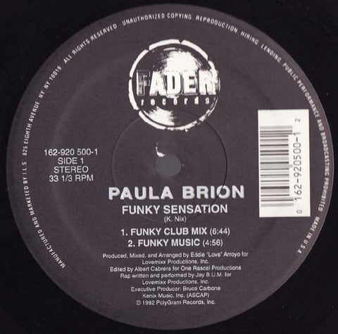 Paula Brion - Funky Sensation Vinyl - Vinyl Record