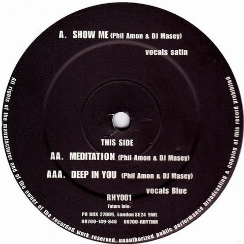 Phil Amon & DJ Masey - Show Me / Meditation / Deep In You Vinyl - Vinyl Record