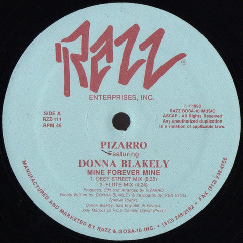 Pizarro Featuring Donna Blakely - Mine Forever Mine Vinyl - Vinyl Record