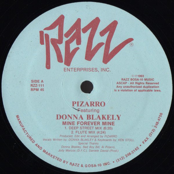 Pizarro Featuring Donna Blakely - Mine Forever Mine Vinyl