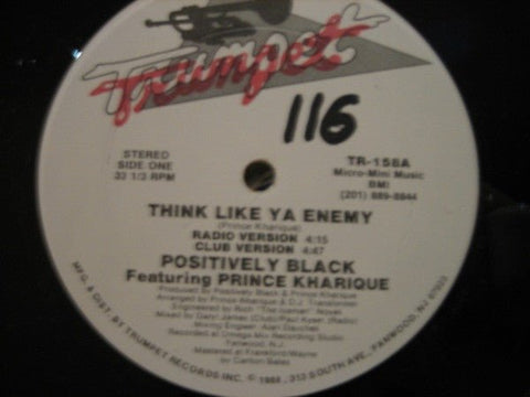 Positively Black Featuring Prince Kharique - Think Like Ya Enemy Vinyl - Vinyl Record